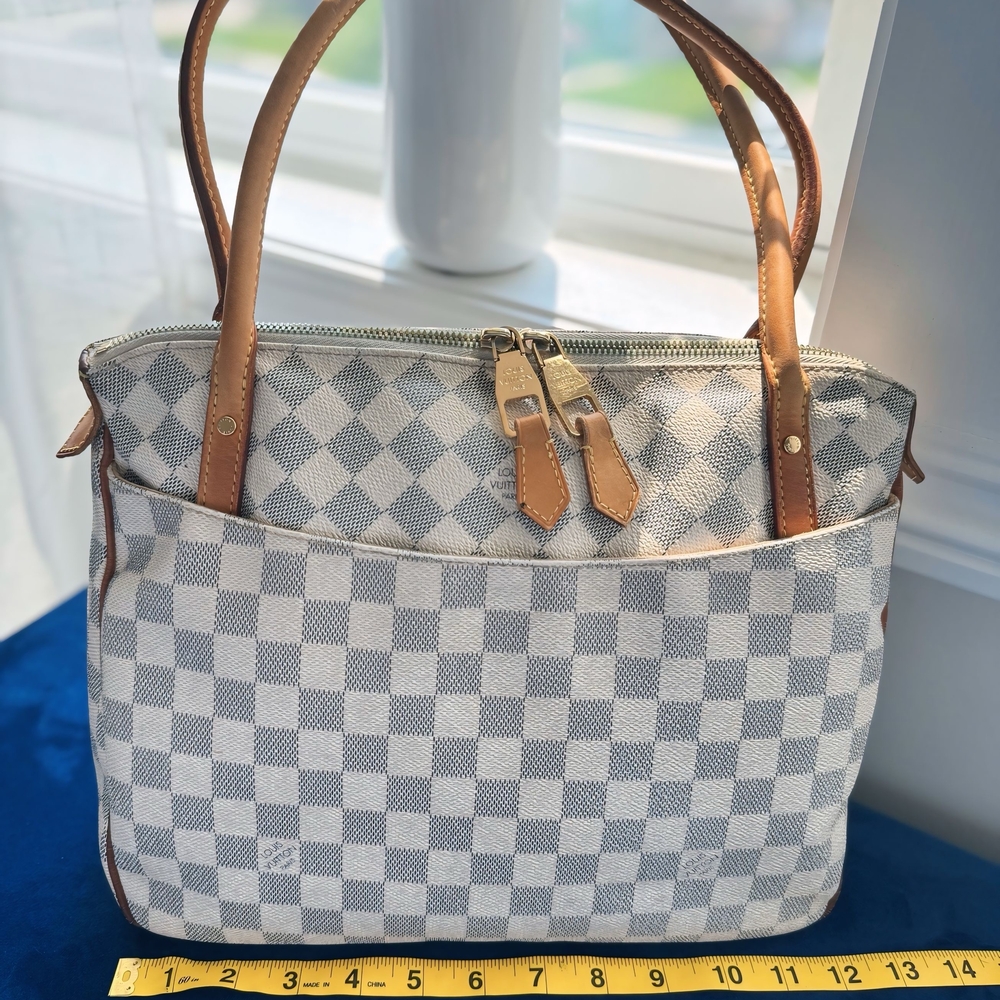 Checkered White and Gray Handbag